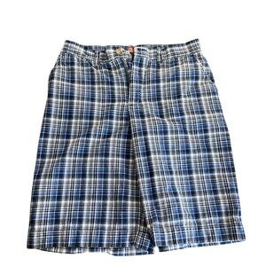 Chaps Boys Blue and White Flat Front Shorts Classic Style